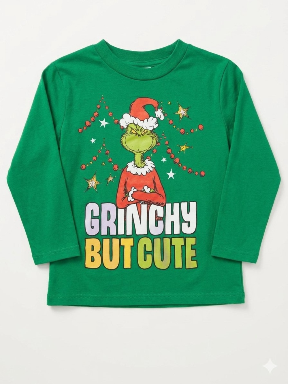 Dr. Seuss The Grinchy But Cute Holiday Long Sleeve Shirt Green 3T